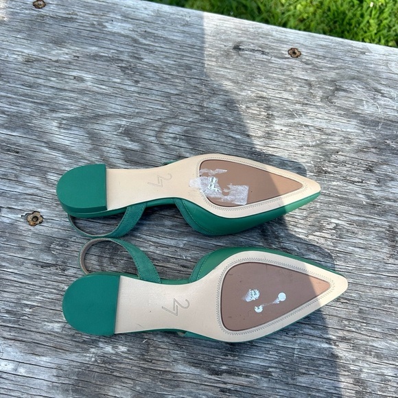 NEW Naturalizer 27 Edit Makenna Green Teal Leather Slip On Sling Back Flats - Picture 3 of 9